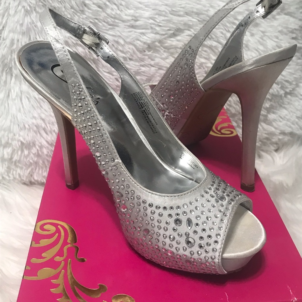 Candie's rhinestone sling back heels